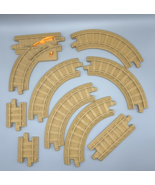 Fisher Price GeoTrax Lot Of 9 Train Track Pieces Curved Rail Left Y-Trac... - £7.86 GBP