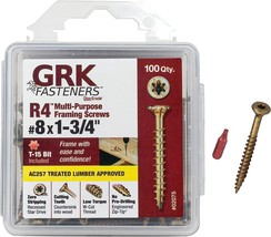 Framing &amp; Decking Screws, #8 Thread, 1-3/4&#39;&#39; L, Steel 100-PK Coated GRK ... - $200.08 MXN