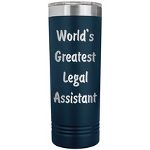 World&#39;s Greatest Legal Assistant - 22oz Insulated Skinny Tumbler - Navy - £26.37 GBP