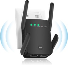 WiFi Extender Long Range Signal WiFi Booster for Home 4 Super Antennas 2.4Ghz Am - £36.43 GBP