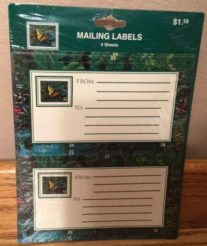 USPS 2000  ECOLOGICAL BUTTERFLY STAMP Design Mailing Labels by HALLMARK New - £2.35 GBP