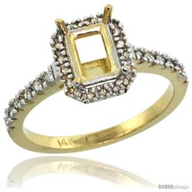 Size 5.5 - 14k Gold Semi Mount (for 7x5 Emerald Cut Stone) Engagement Ri... - £507.73 GBP