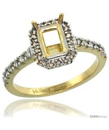 Size 5.5 - 14k Gold Semi Mount (for 7x5 Emerald Cut Stone) Engagement Ri... - £508.37 GBP