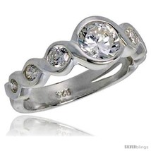 Size 6 - Sterling Silver 1 Carat Size Brilliant Cut Cubic Zirconia Bridal Ring  - £56.91 GBP