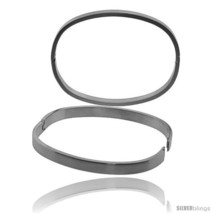 Stainless Steel Oval Bangle Bracelet For men, 8  - £13.92 GBP