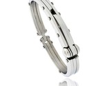 Gents stainless steel bangle bracelet 1 2 in wide 8 1 2 in long style bss157 thumb155 crop