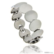 Stainless Steel Oval Egg Shape Link Bracelet, 3/4 in wide, 7  - £27.14 GBP