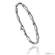 Length 9 - Stainless Steel Christian Fish Ichthys Bracelet with Toggle C... - £21.76 GBP