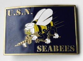 Navy Usn Seabees Belt Buckle 3.1 Inches Seabee - £13.93 GBP