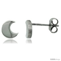 Small Stainless Steel Crescent Moon Stud Earrings, 1/4 in  - £8.51 GBP