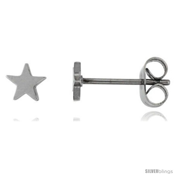 Tiny Stainless Steel Star Stud  - £7.69 GBP