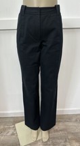 St John Sport Straight Leg Trousers Womens 10 Black Dress Pants Exposed Seams - £27.67 GBP