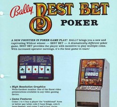 Best Bet Video Arcade Game Flyer Original Promo Artwork Retro Vintage Poker - £11.84 GBP