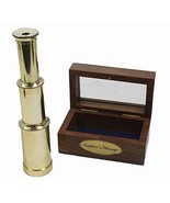6 &quot; Handheld Brass Telescope Wooden Box Spyglass Nautical Pirate Vintage... - $36.95