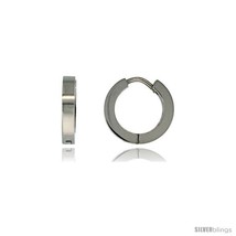 Stainless Steel Huggie Earrings, 1/2 in diameter -Style  - £9.31 GBP