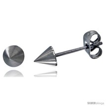 Stainless Steel Tiny Cone Spike Stud Earrings 3/16 in  - £8.62 GBP