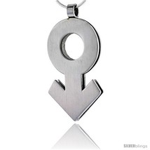 Stainless Steel Male Symbol Pendant 1 1/2 in tall, w/ 30 in  - £22.70 GBP