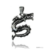 Surgical Steel Chinese Dragon Pendant 1 1/2 in (38 mm) tall, comes w/ 30... - £28.72 GBP