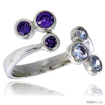 8 in 16 mm wide right hand ring bezel set brilliant cut alexandrite amethyst colored cz thumb200