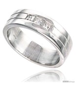 Size 12 - Gent&#39;s Perfect Quality Sterling Silver Brilliant Cut Cubic Zir... - £59.28 GBP