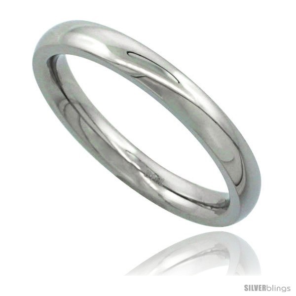 Primary image for Size 11 - Surgical Steel 3mm Domed Wedding Band Thumb / Toe Ring Comfort-Fit 