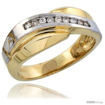 Size 13.5 - 14k Gold Men&#39;s Diamond Band w/ Rhodium Accent, w/ 0.16 Carat  - $1,042.24