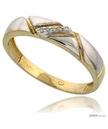Size 11.5 - 10k Yellow Gold Mens Diamond Wedding Band Ring 0.03 cttw Bri... - £185.68 GBP