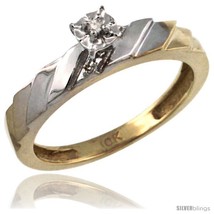 Size 7.5 - 14k Gold Diamond Engagement Ring w/ 0.03 Carat Brilliant Cut  - £342.66 GBP