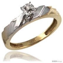 Size 6.5 - 14k Gold Diamond Engagement Ring w/ 0.03 Carat Brilliant Cut  - £342.66 GBP