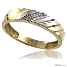 Size 9 - 14k Gold Men&#39;s Diamond Wedding Ring Band, w/ 0.026 Carat Brilliant Cut  - £294.60 GBP