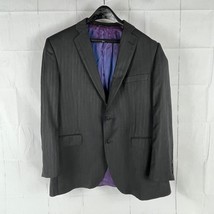 Ermenegildo Zegna Men&#39;s 44R Wool Silk Gray Pinstripe Blazer Sport Coat Dual Vent - £78.62 GBP