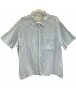 Banana Republic Factory Mens Linen Shirt XL Short Sleeve Checkered Resor... - £18.34 GBP