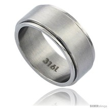 Size 13 - Surgical Steel 9mm Spinner Ring Wedding Band Matte  - $22.00
