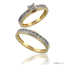 Size 8 - 14k Gold 2-Piece Diamond Ring Set ( Engagement Ring &amp; Man&#39;s Wedding  - £834.38 GBP