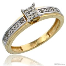 Size 7.5 - 14k Gold Diamond Engagement Ring, w/ 0.13 Carat Brilliant Cut  - £447.26 GBP