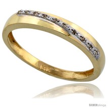 Size 14 - 14k Gold Men's Diamond Band, w/ 0.08 Carat Brilliant Cut Diamonds,  - $491.80