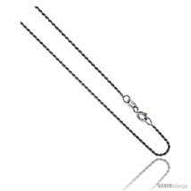 Length 20 - Sterling Silver Italian 1.1 mm Rope Chain Necklace Rhodium F... - $18.04