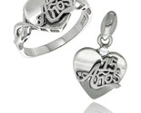 Uinceanera 15 anos heart ring pendant set cz stones rhodium finished style rpzh113 thumb155 crop