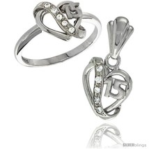Ver quinceanera 15 anos heart ring pendant set cz stones rhodium finished style rpzh114 thumb200