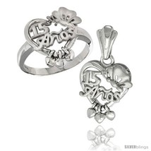 Size 8 - Sterling Silver Quinceanera 15 ANOS w/ Butterfly Triple Hearts Ring &amp;  - £68.07 GBP