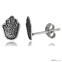 Tiny Sterling Silver Hand Stud Earrings 5/16  - $13.00
