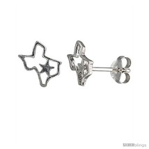 Tiny Sterling Silver Texas Stud Earrings 5/16  - £11.85 GBP