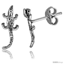 Tiny Sterling Silver Gecko Stud Earrings 1/2  - £9.64 GBP