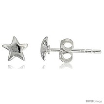 Tiny Sterling Silver Star Stud Earrings 5/16  - £10.03 GBP