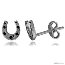 Tiny Sterling Silver Horseshoe Stud  - £10.45 GBP