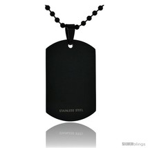 Stainless Steel Dog Tag Full Size 2 x 1 1/4 in. Heavy Gauge with 24 in. 2 mm  - £18.03 GBP