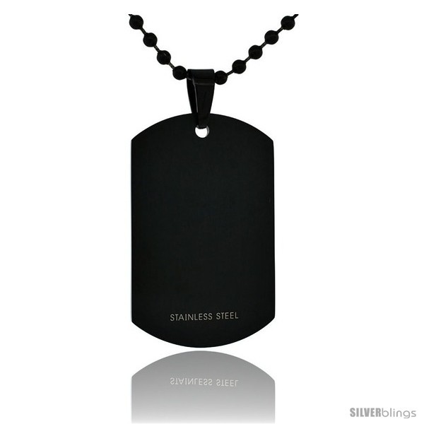 Primary image for Stainless Steel Dog Tag Full Size 2 x 1 1/4 in. Heavy Gauge with 24 in. 2 mm 