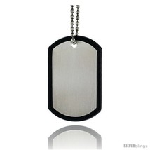 Stainless Steel Dog Tag and Silencer Full Size 2 x 1 1/4 in with 30 in 2 mm  - £10.18 GBP