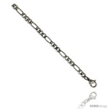 Length 30 - Stainless Steel Figaro Chain Necklace 4.5 mm (3/16  - £17.26 GBP