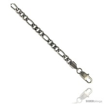 Length 30 - Stainless Steel Figaro Chain Necklace 5.5 mm (7/32 in)  - £18.53 GBP